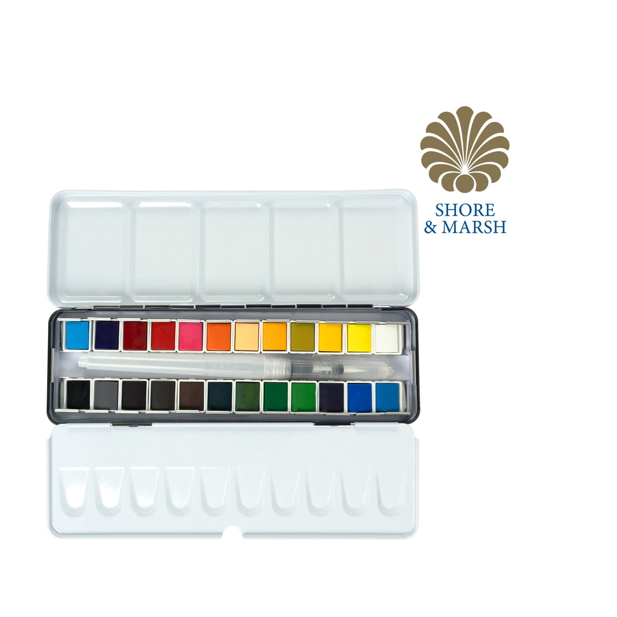 Shore & Marsh Half Pans Watercolour Set 24 Pack