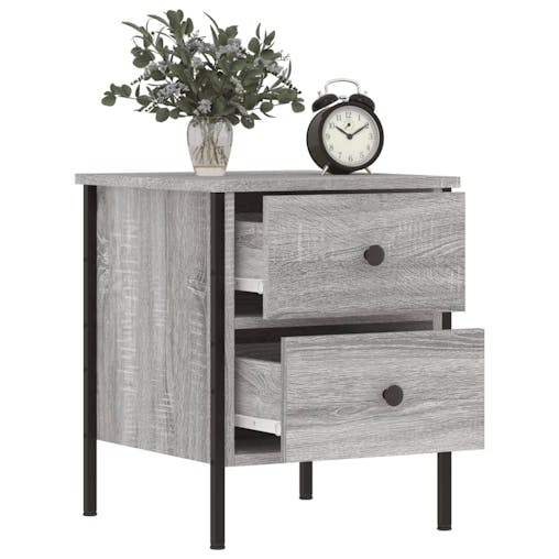 NNEVL Bedside Cabinets 2 pcs Grey Sonoma 40x42x50 cm Engineered Wood