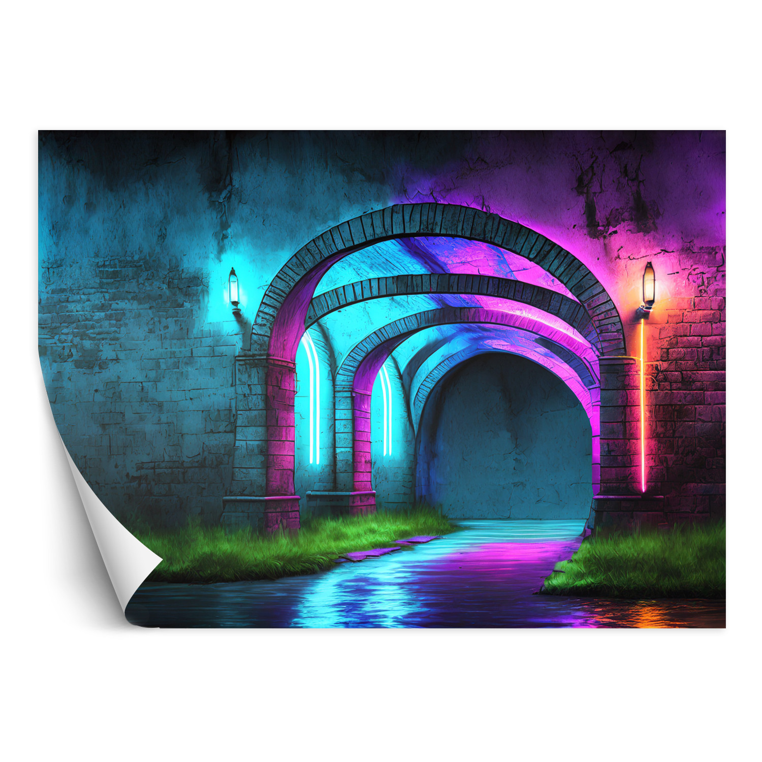 Feeby Fototapeta Abstrakcja tunelu neonowego