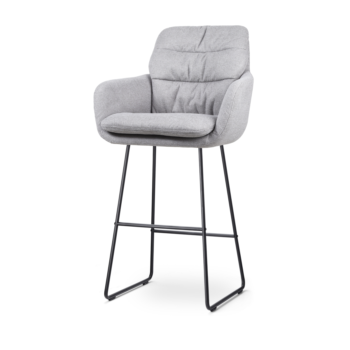 Nolon Nino-Mia Barkruk Grijs - met Armleuning - Zwart - 75 cm