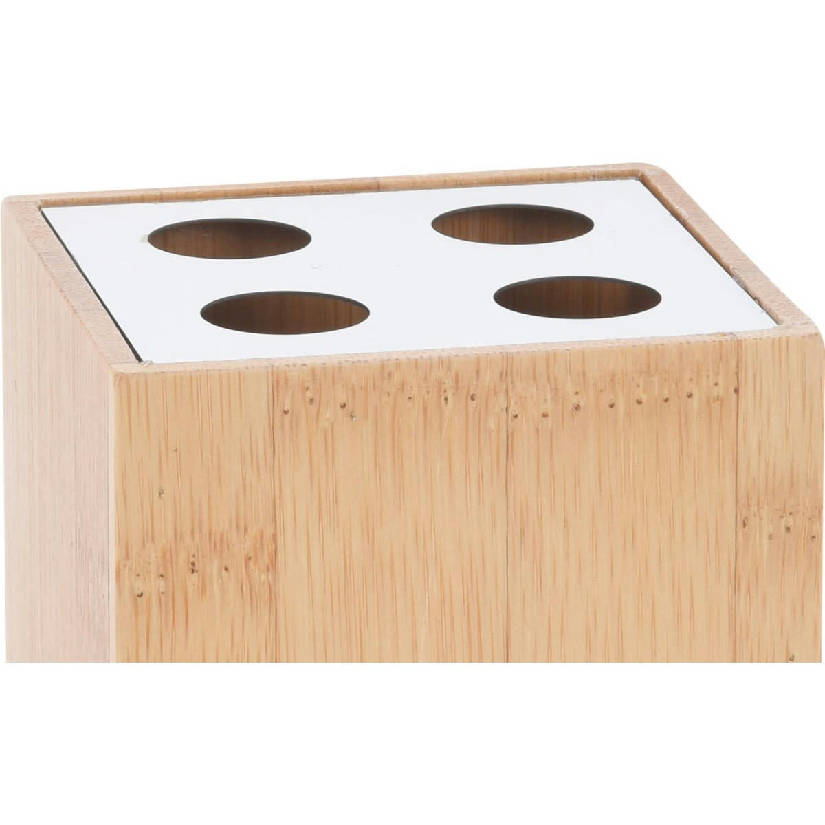 BAMBOU - Porte brosse à dents bambou et métal chromé