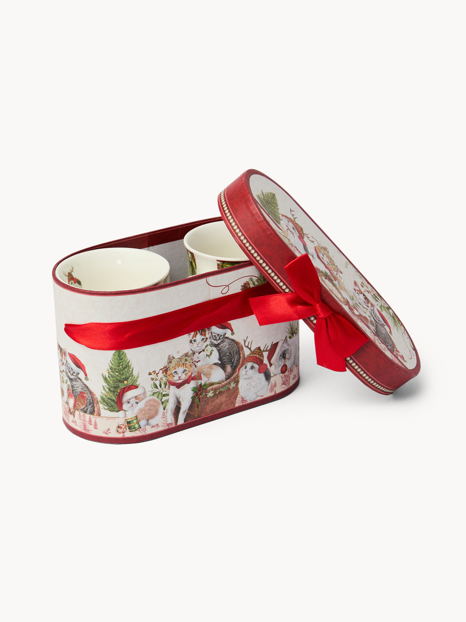 Set 2 mug in new bone china gattini vintage