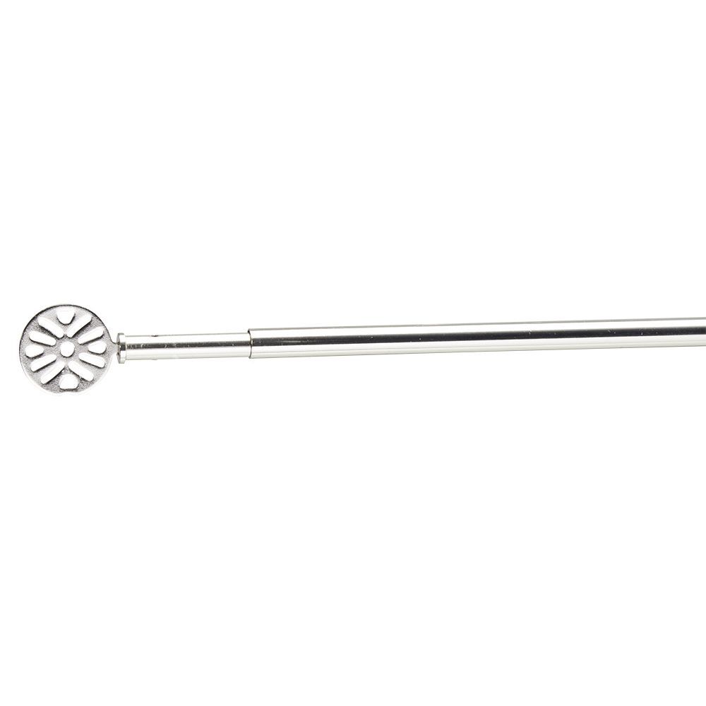 Tringle extensible vitrage décor bilboa gris chromé brossé L80/110cm