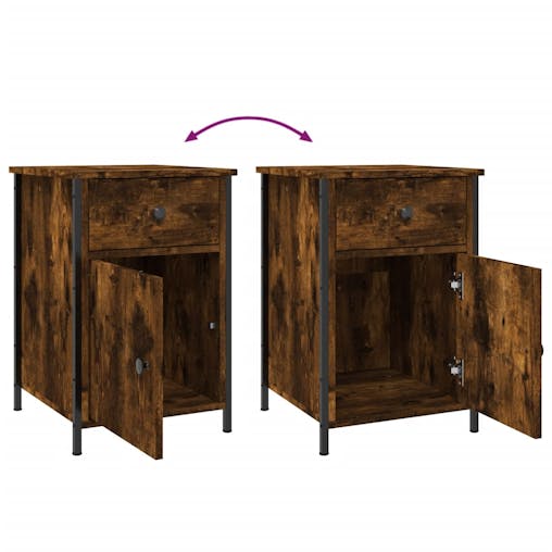 NNEVL Bedside Cabinets 2 pcs Smoked Oak 40x42x60 cm Engineered Wood