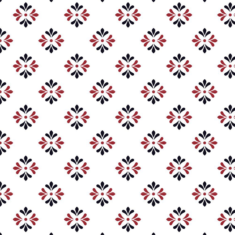 Nappe rectangulaire tissu Dakar motif fleur rouge et blanc 140x250cm
