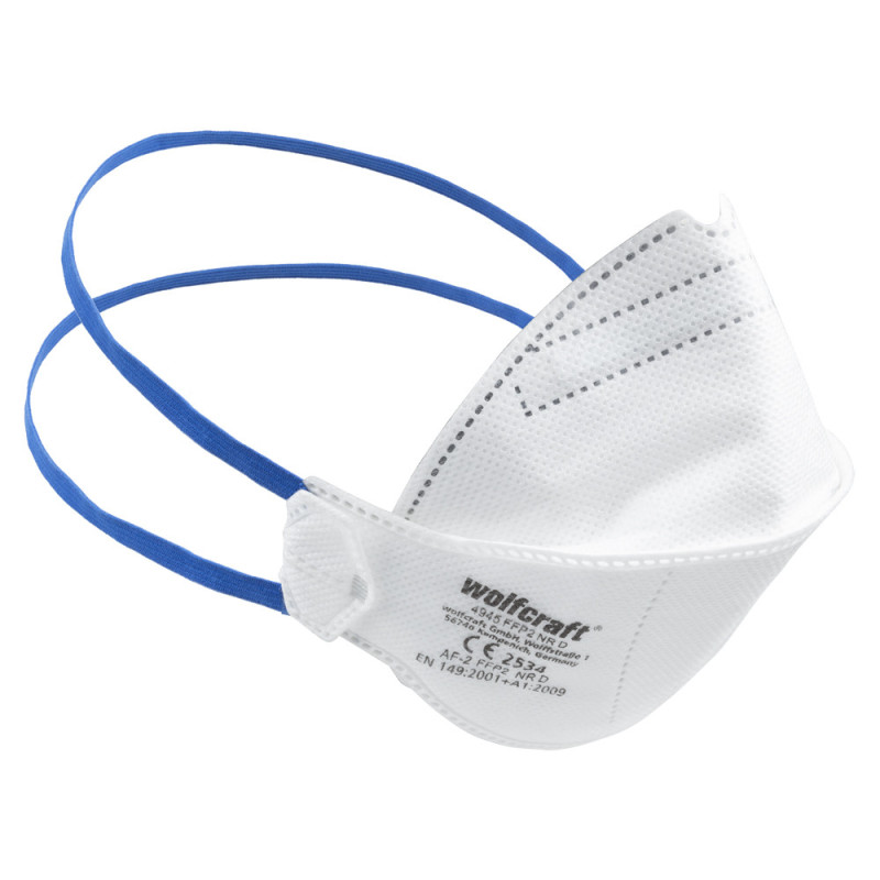 Masque de protection respiratoire FFP2 pliable 2 pièces WOLFCRAFT