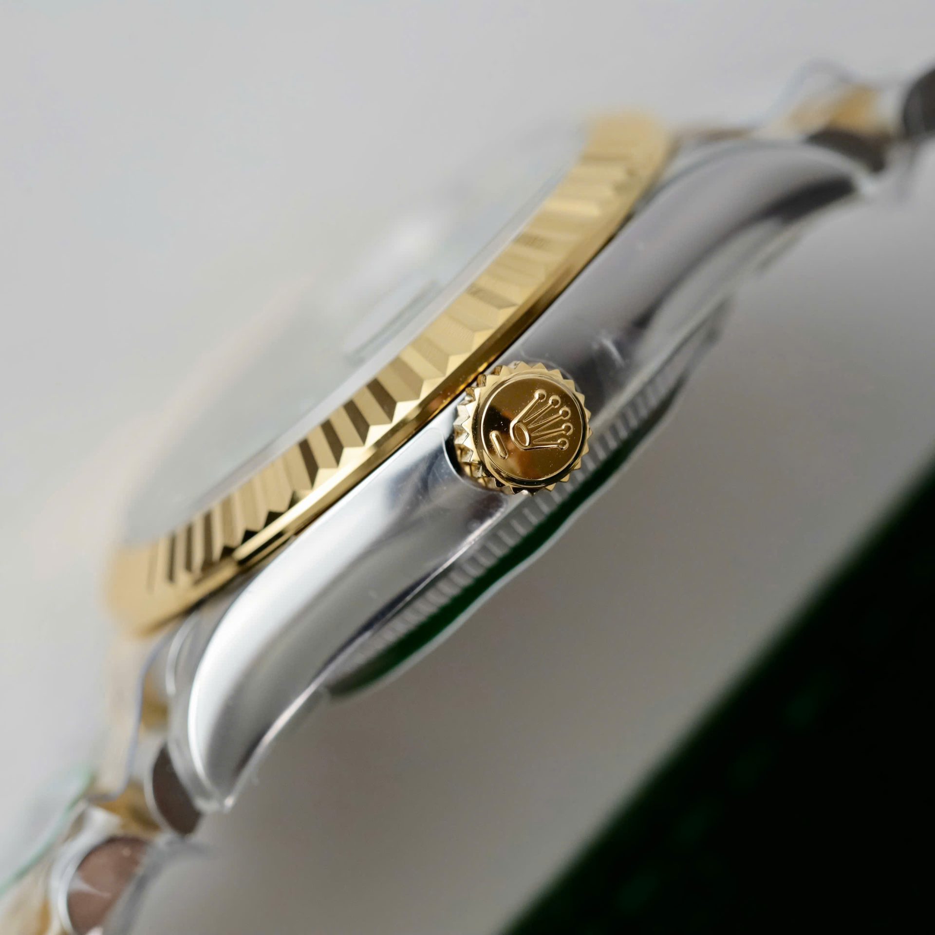Rolex Datejust SS/YG Plated Flower Green Dial CZ Diamonds 31mm Jub Super Clone