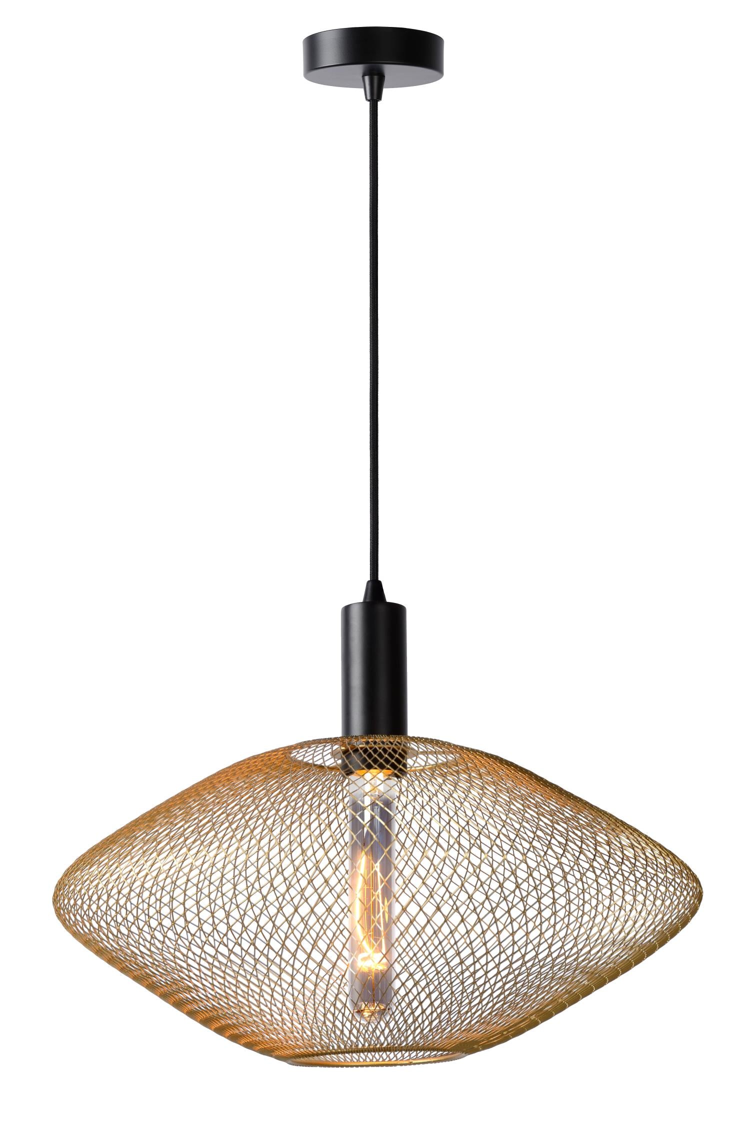 Lucide MESH Hanglamp - Mat Goud   Messing