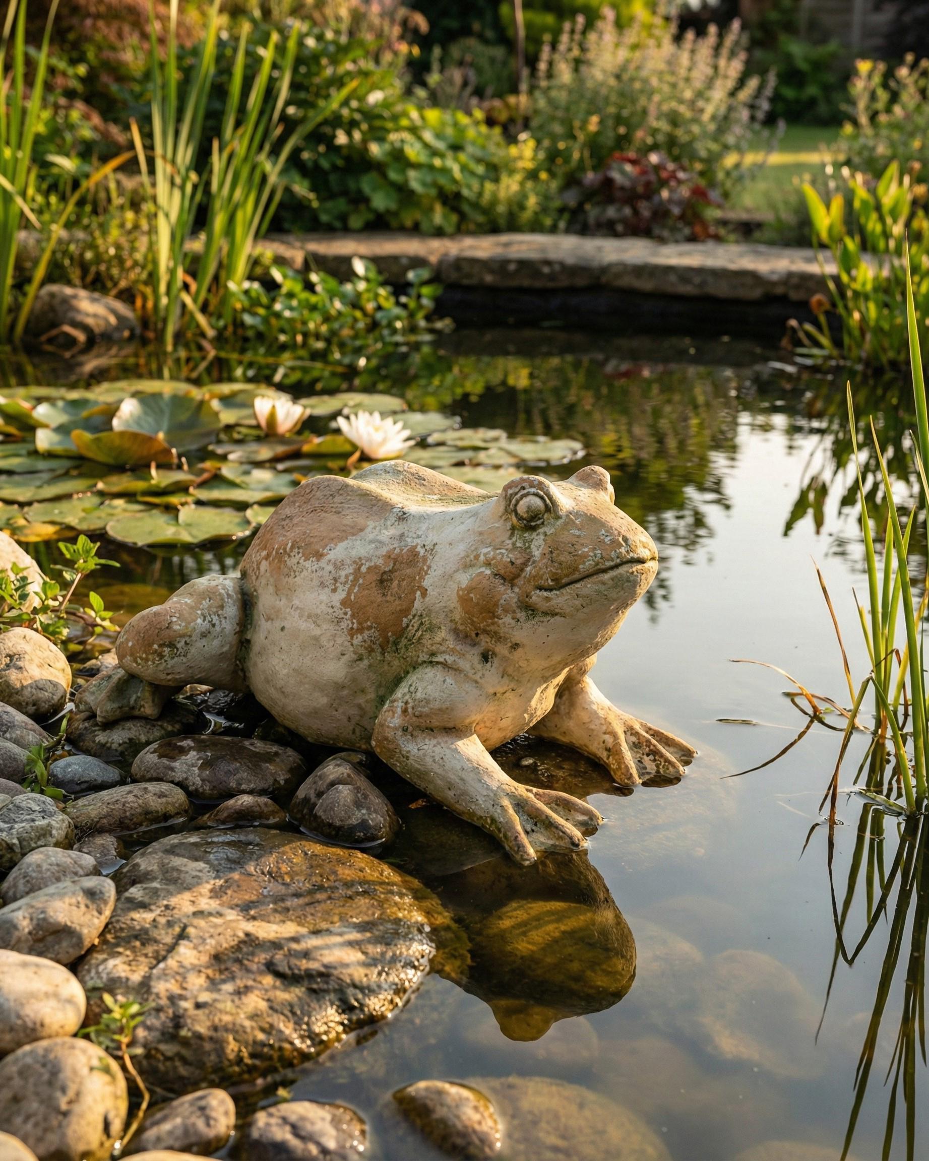 Garden Figurine CARAPELLE Frog Beige