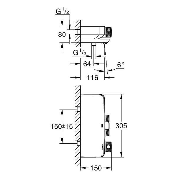 GROHE Grohtherm SmartControl Set de douche thermostatique 34718000