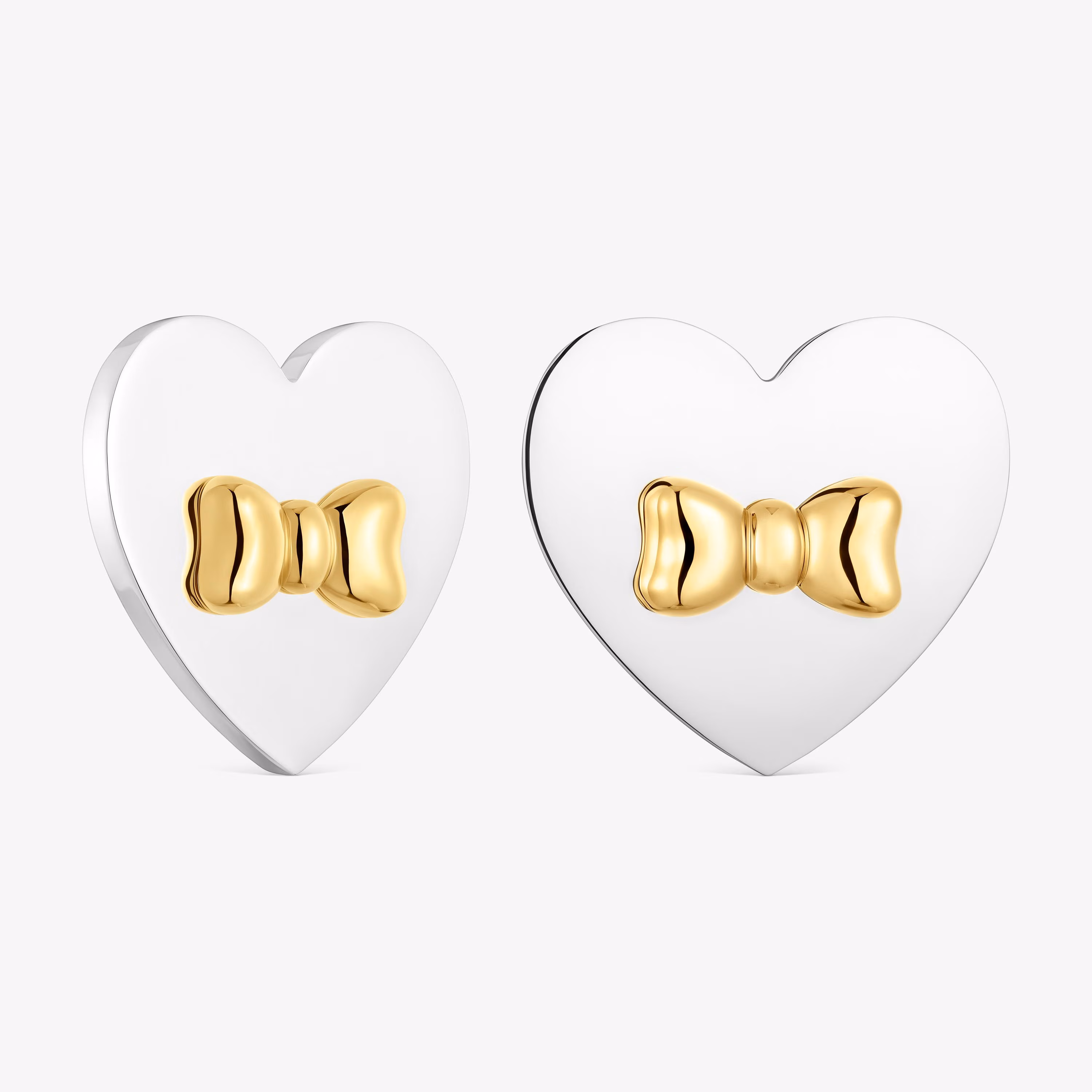 Pendientes corazón motivo lazo bicolor TOUS Ribbon