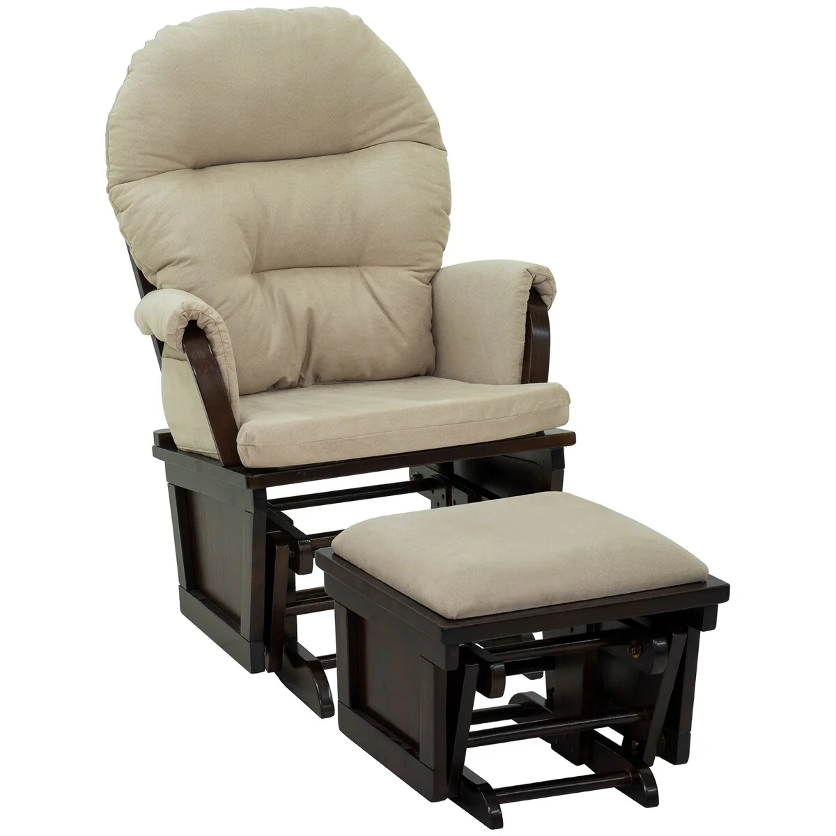 HOMCOM Nursery Glider Rocking Chair with Ottoman Cushion Seating