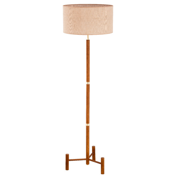Lampa podłogowa brązowo-beżowa SUPRA 1xE27x15W wym:155x45x45cm Alfa