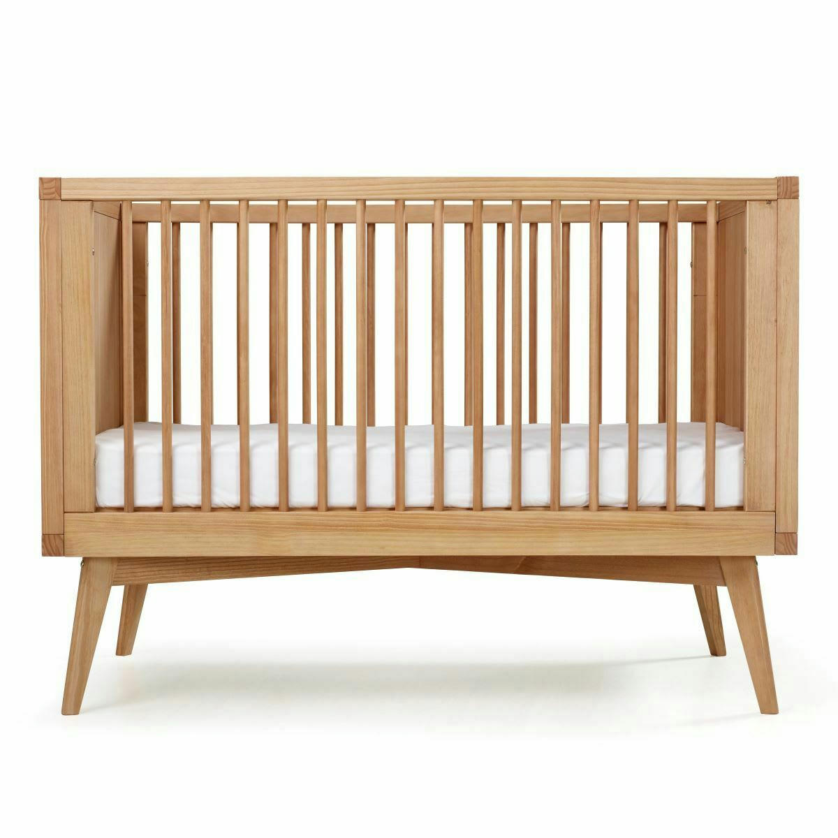 MARLEY - Lit bébé évolutif avec matelas 70x140 cm effet bois