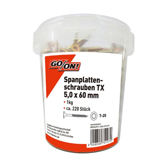 Torx-Spanplattenschraube, ØxL: 5 x 60 mm, Stahl