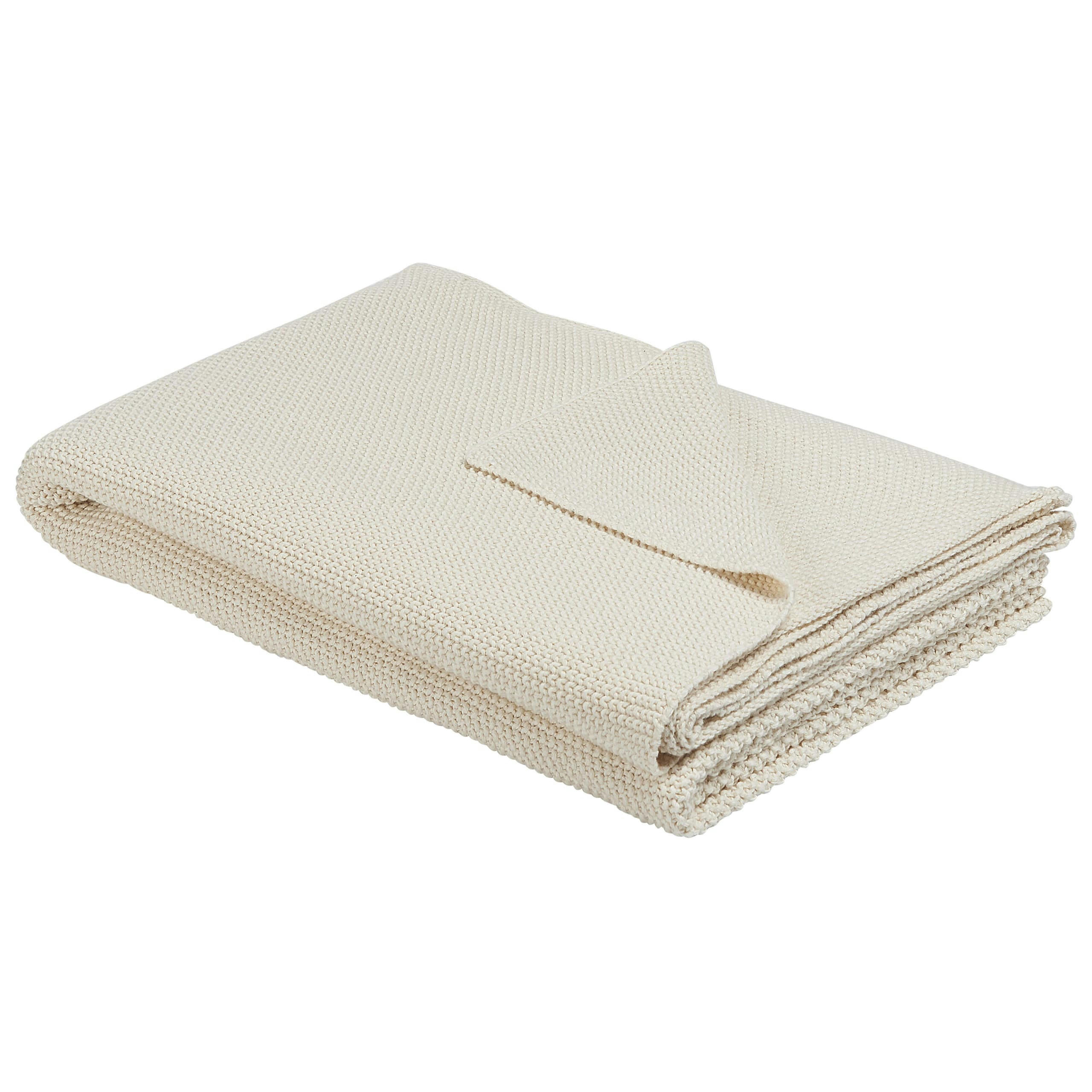 ASAKA - Couverture en coton beige 180x130cm