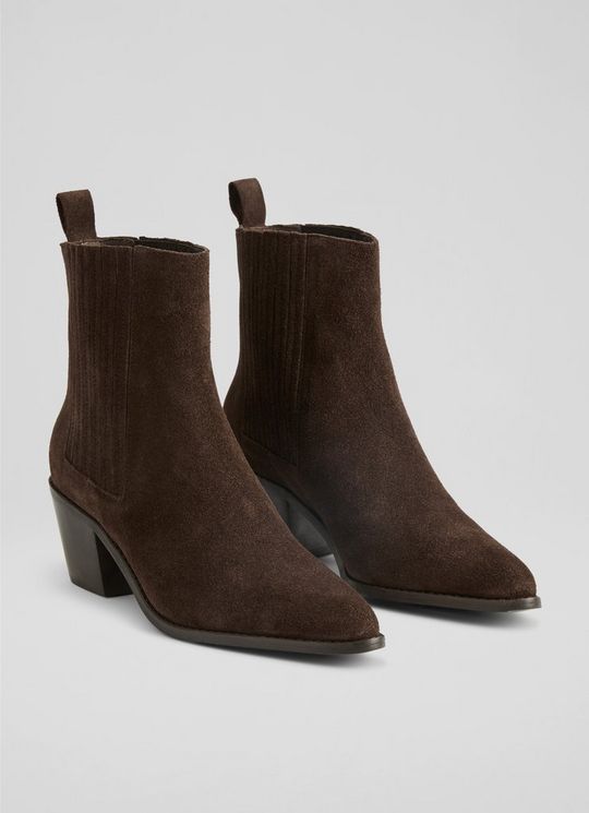 Jolene Chelsea Chocolate Suede Ankle Boots