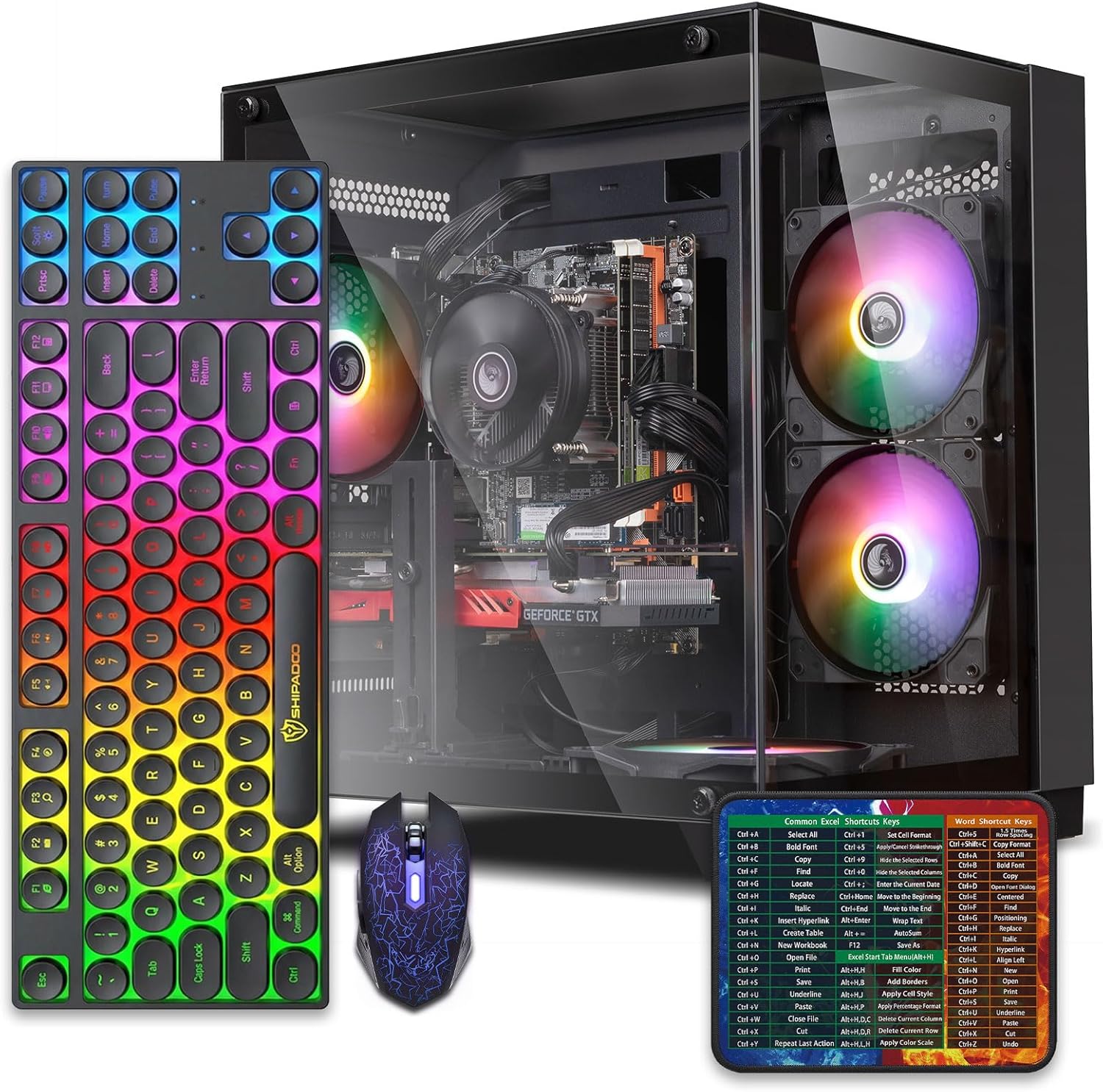 Prebuilt Gaming PC Desktop Computer Intel Core i5 Desktop Operating at A Frequency of 3.2-3.6 GHz RX550 Graphics Card with 4GB GDDR5 Video Memory 16GB RAM  512GB NVME SSD WiFi5 RGB Fan x4 Windows 11