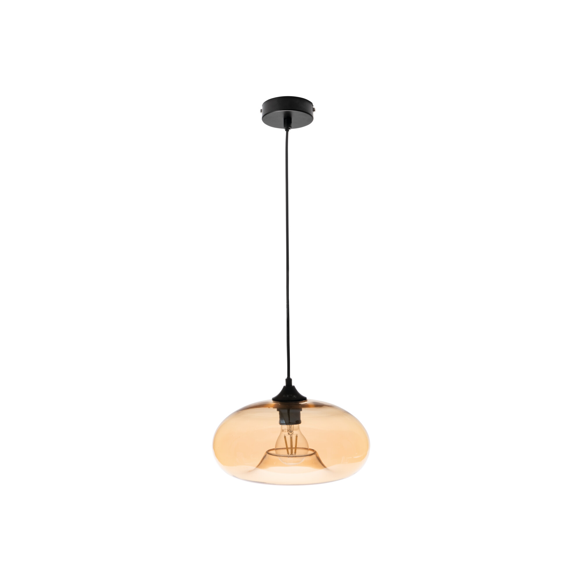 Lampa wisząca LIGHTLOGIC LL TRELON AM E27 czarna złota szklany klosz 1 szt.