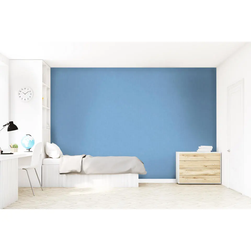 Walls4You behang effen denim jeans structuur vintage blauw - 53 cm x 10.05 m