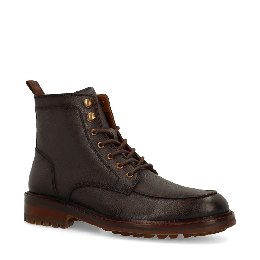 Manfield Bruine leren veterboots