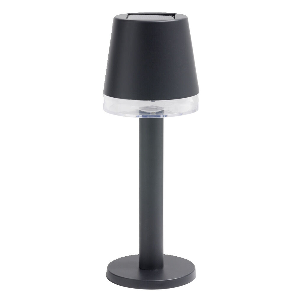 Lampe de table solaire LED à poser noire Ø8xH21cm