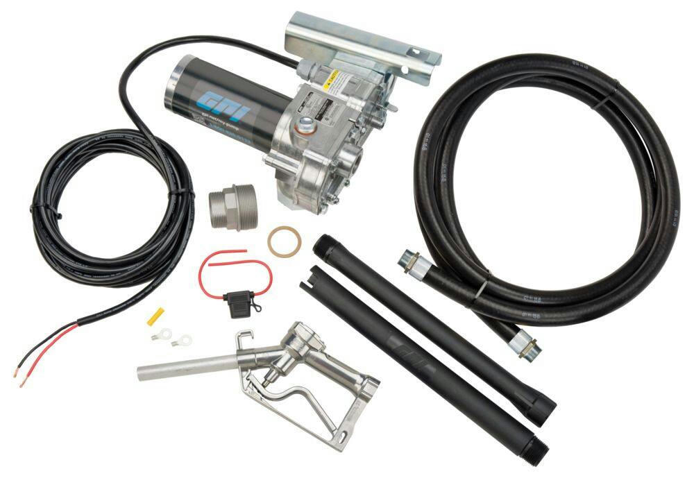GPI M-150S Fuel Transfer Pump Kit with 12-ft Hose & Manual Unleaded Nozzle