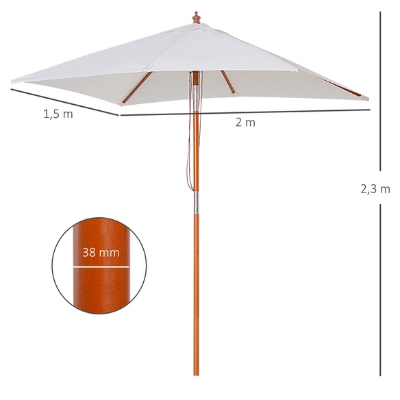 Sonnenschirm, Höhe: 230 cm, cremeweiß