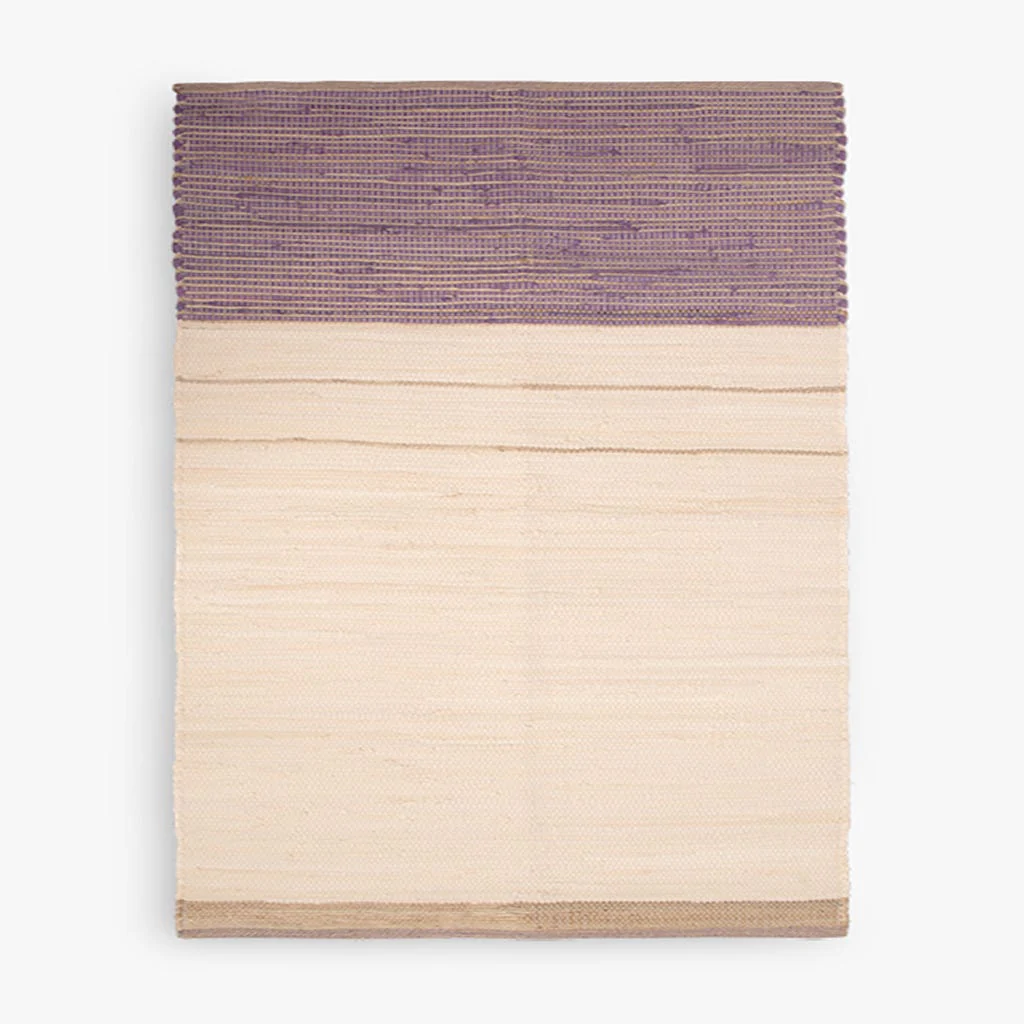 Tapete de Algodão e Juta Bege e Roxo 120x180 BLIDA