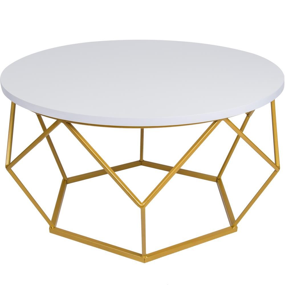 Stolik kawowy Diamond 70 cm złoto biały GLAM