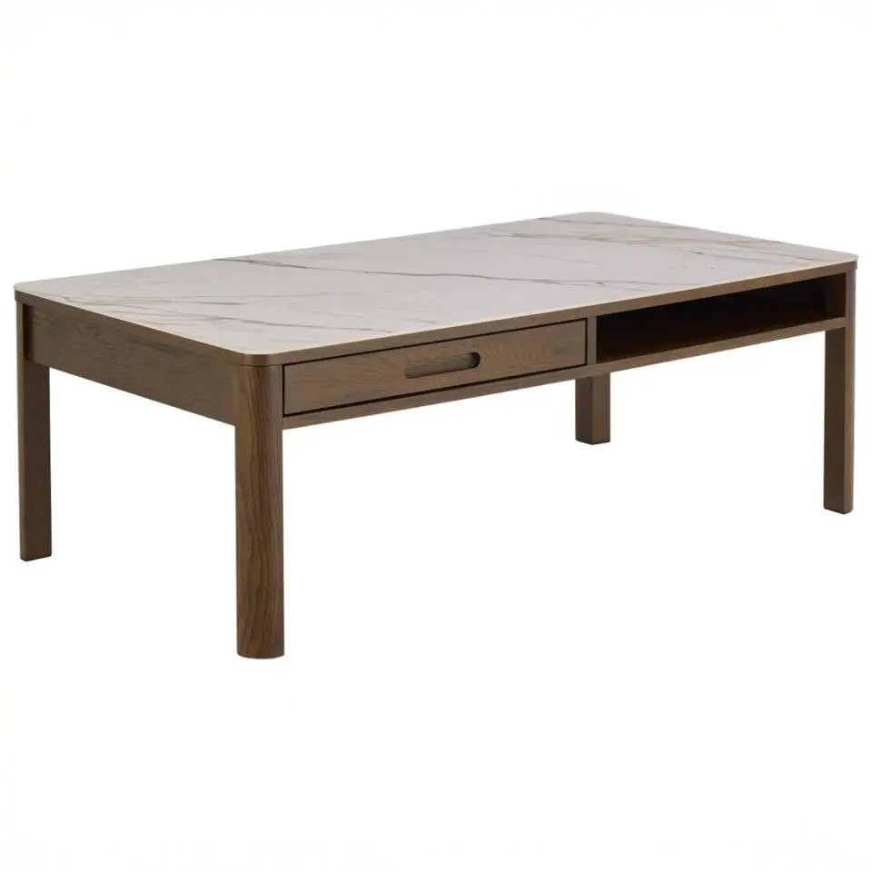 Salontafel - Beige Keramiek - 130x70x45cm - Wilven
