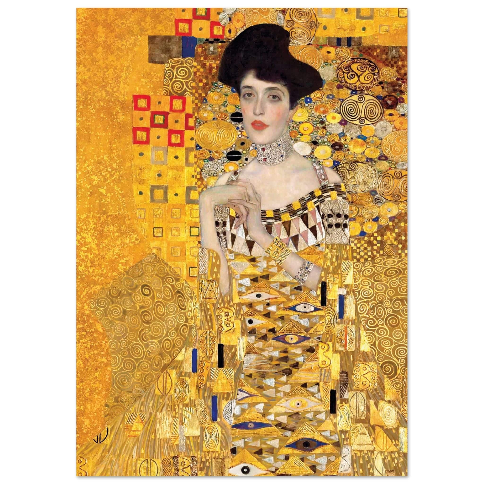 Artfulprints Poster Gustav Klimt - Portrait of Adele Bloch-Bauer I  - A4 21x29.7 cm - Geel