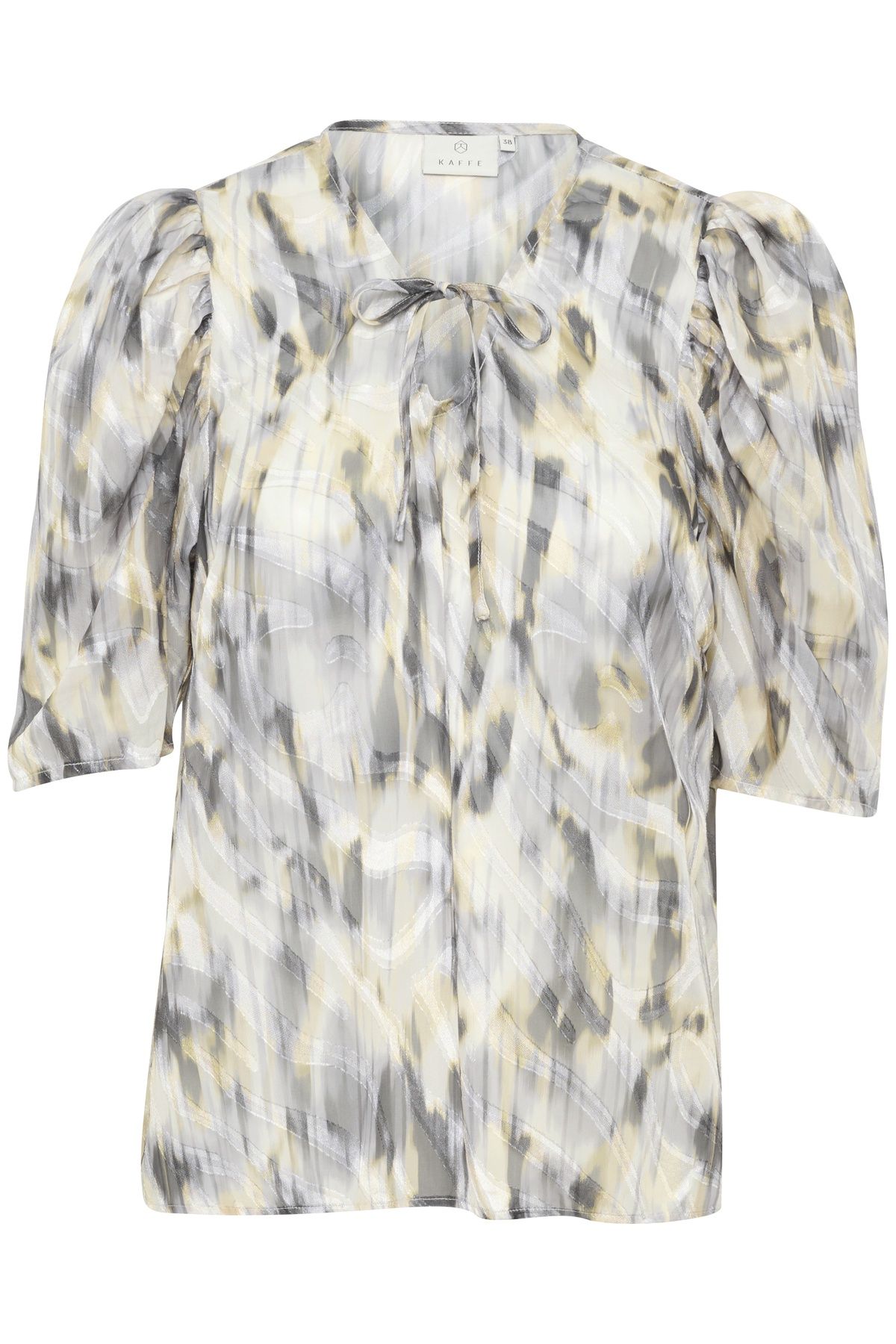 Kaffe KAvicki Tie Neck Short Sleeve Blouse