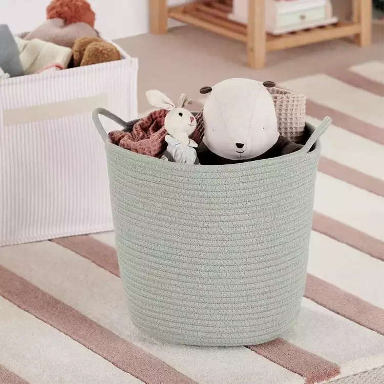Great Little Trading Company Rope Storage Basket-Sage Green
