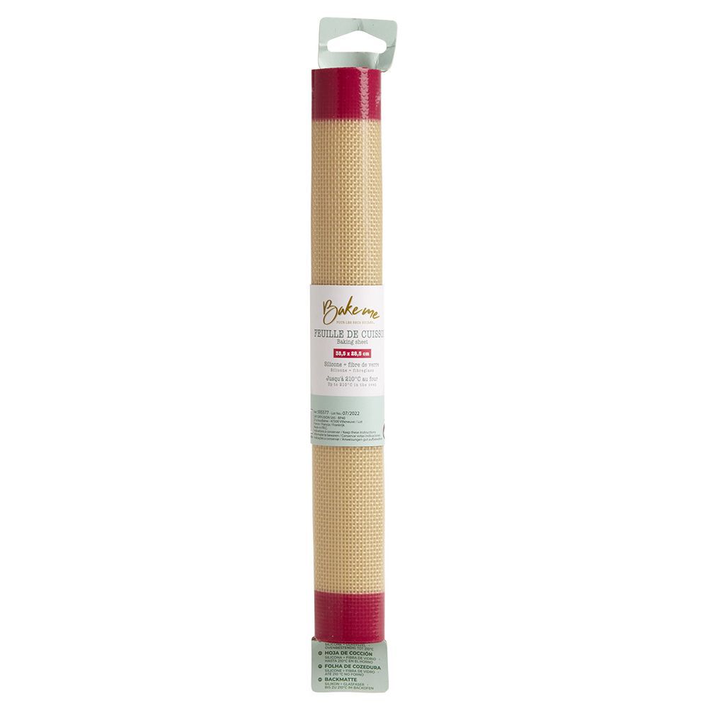 Feuille de cuisson réutilisable en fibre de verre silicone rose