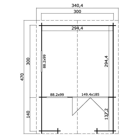 Gartenhaus »Lola«, BxHxT: x 245,1 x cm (Außenmaße inkl. Dachüberstand), Holz