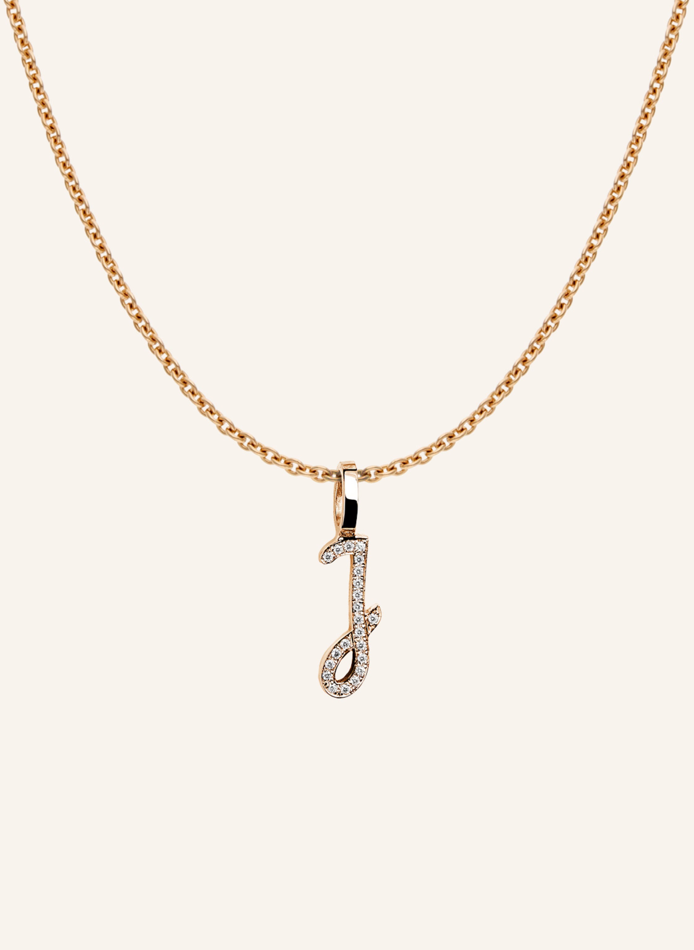 CADA Kette TINY DIAMOND LETTER J