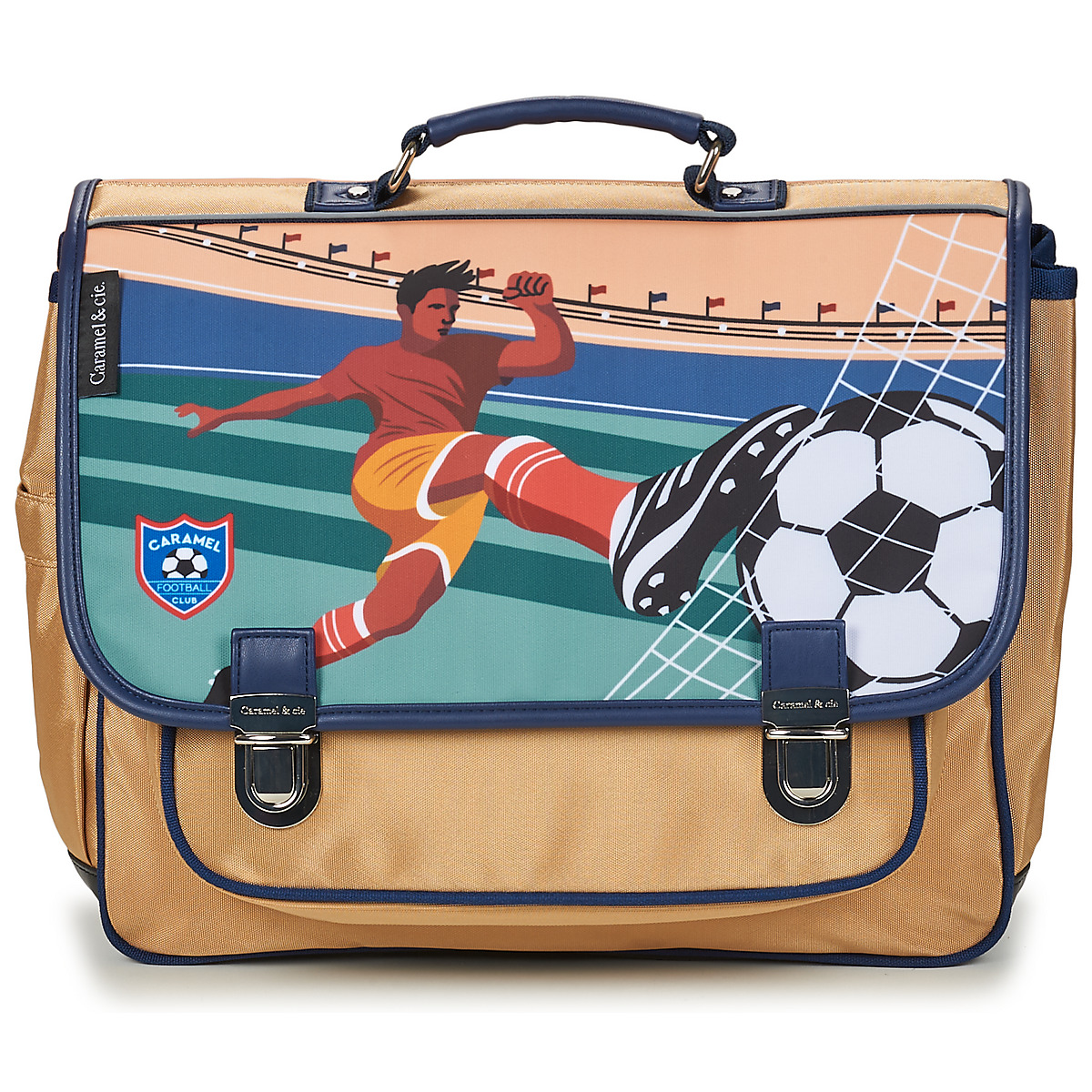 CARAMEL & CIE - CARTABLE 38 CM FOOTBALL CLUB - Beige
