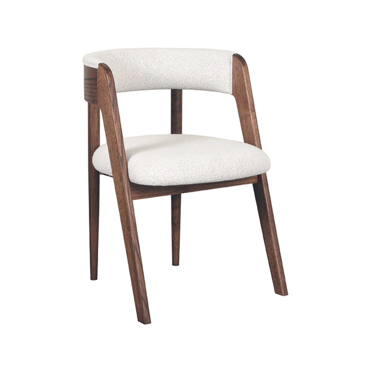 LABEL51 Eetkamerstoel Sasha - Wit Bouclé - Zithoogte 48cm - Set van 2