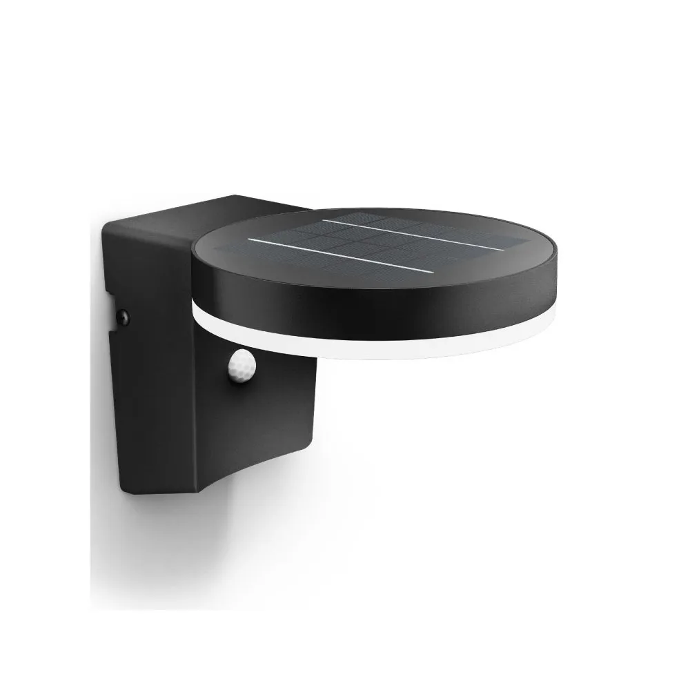 Philips Ultra-efficient round solar wall light IP44 3000k 1.3W 250 Lumens