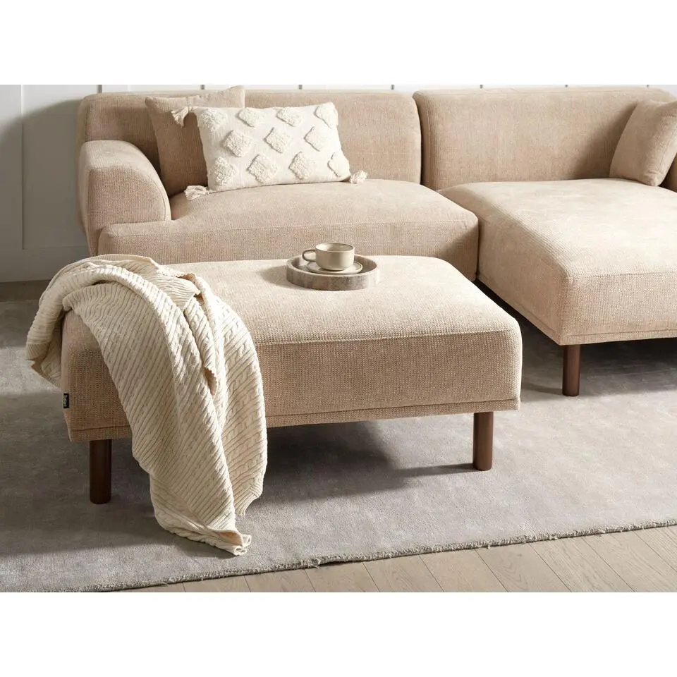 HOLT - Ottomaan - Beige - Polyester
