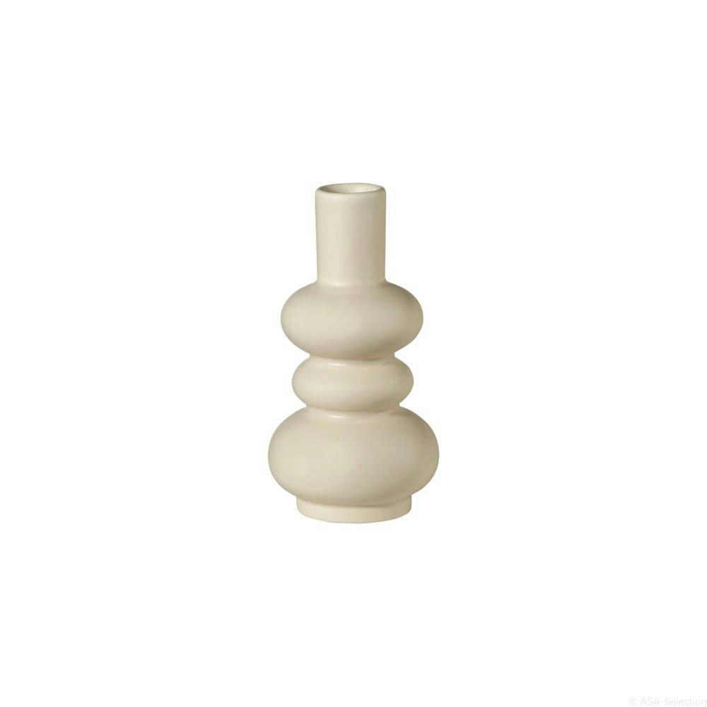 COMO - Vase en porcelaine beige H12,5cm