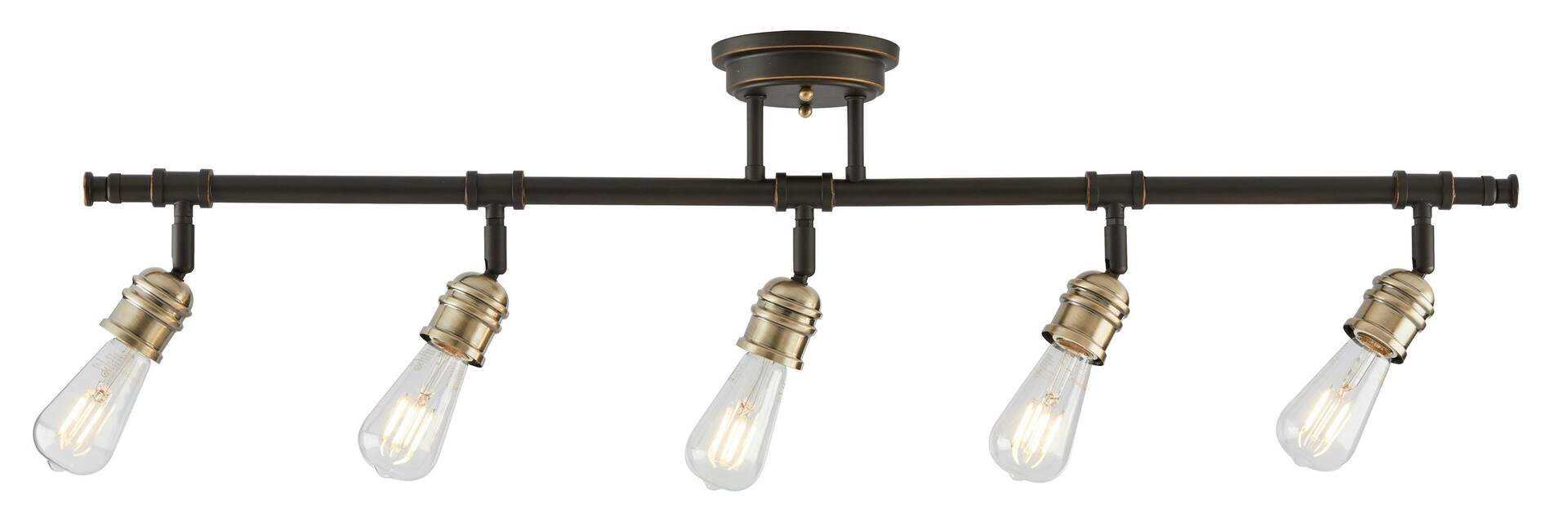 NOMA 5-Light Adjustable Swivel Heads Track Light Fixture, Oil Rubbed Bronze