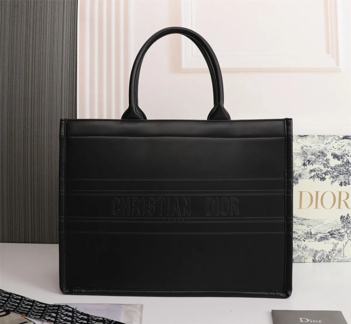 Dior Book Tote Large White Multicolor Dior Petites Fleurs Embroidery M1286ZEAU_M933