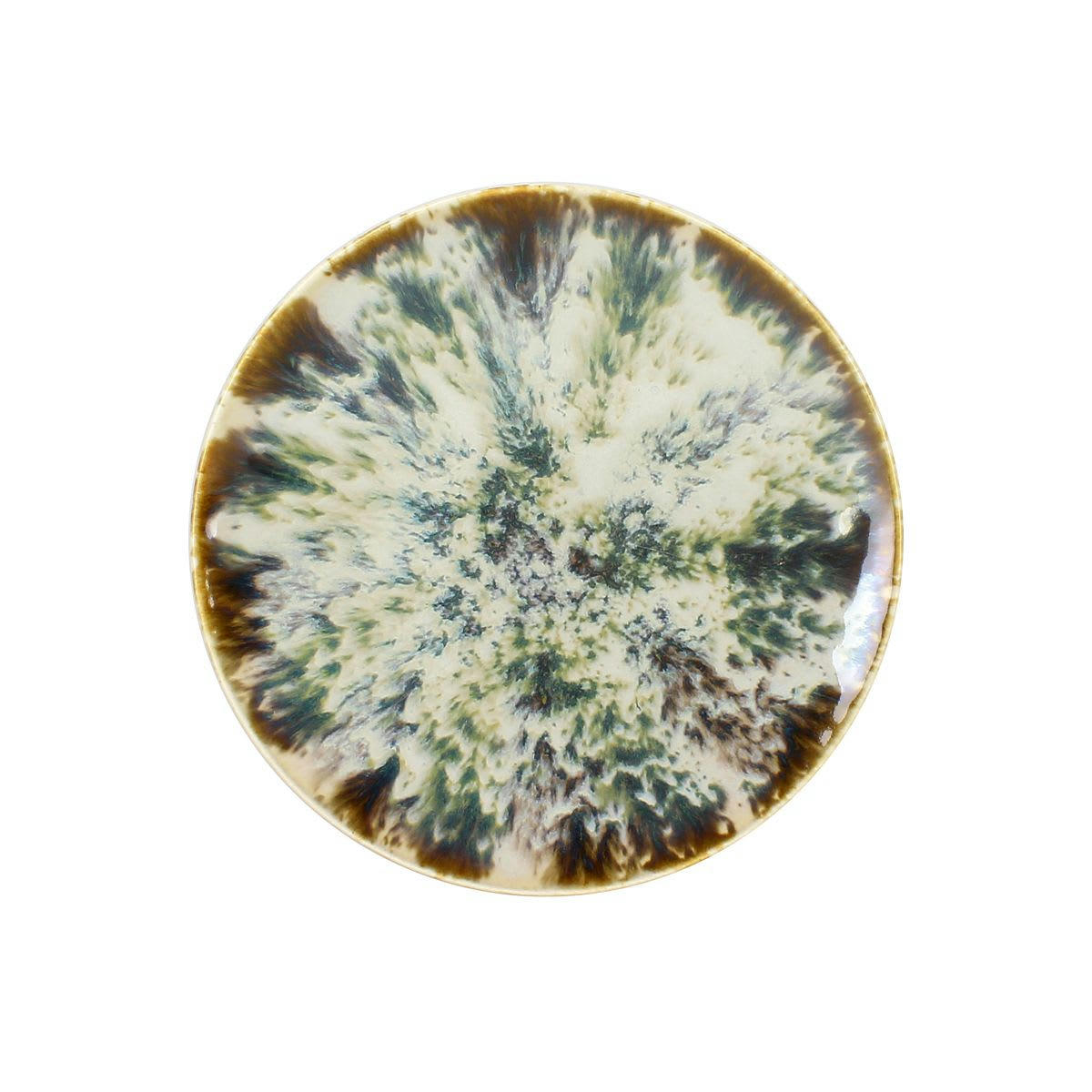 MAKA - Lot de 6 assiettes à dessert abstraites en porcelaine 20cm