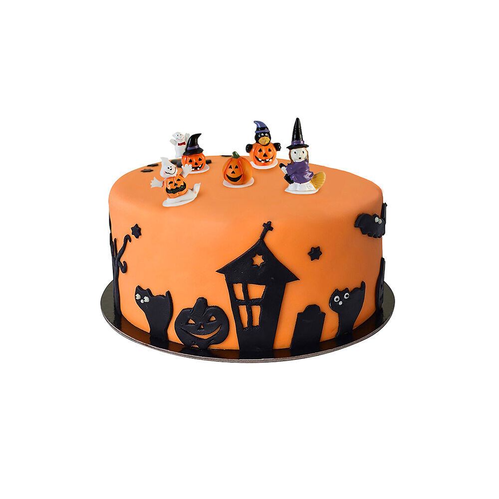 Décoration gâteau Halloween sorcière citrouille fantôme x5