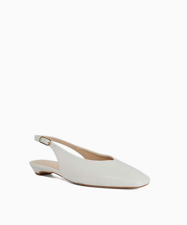 Henrie White - Leather Sling Back Courts