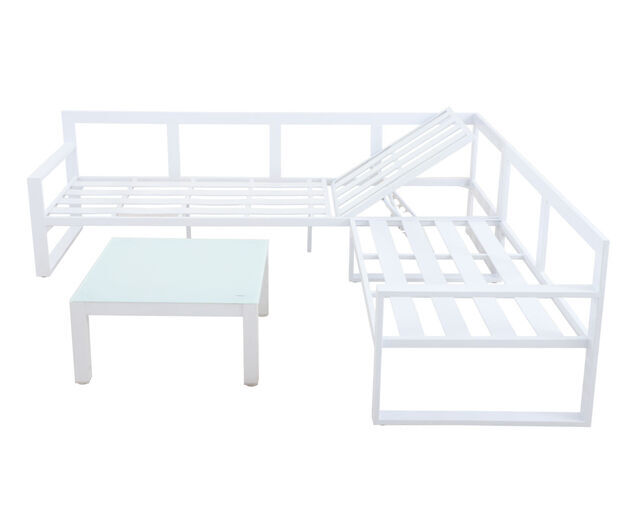 Patmos 3 Piece Lounge Setting - White