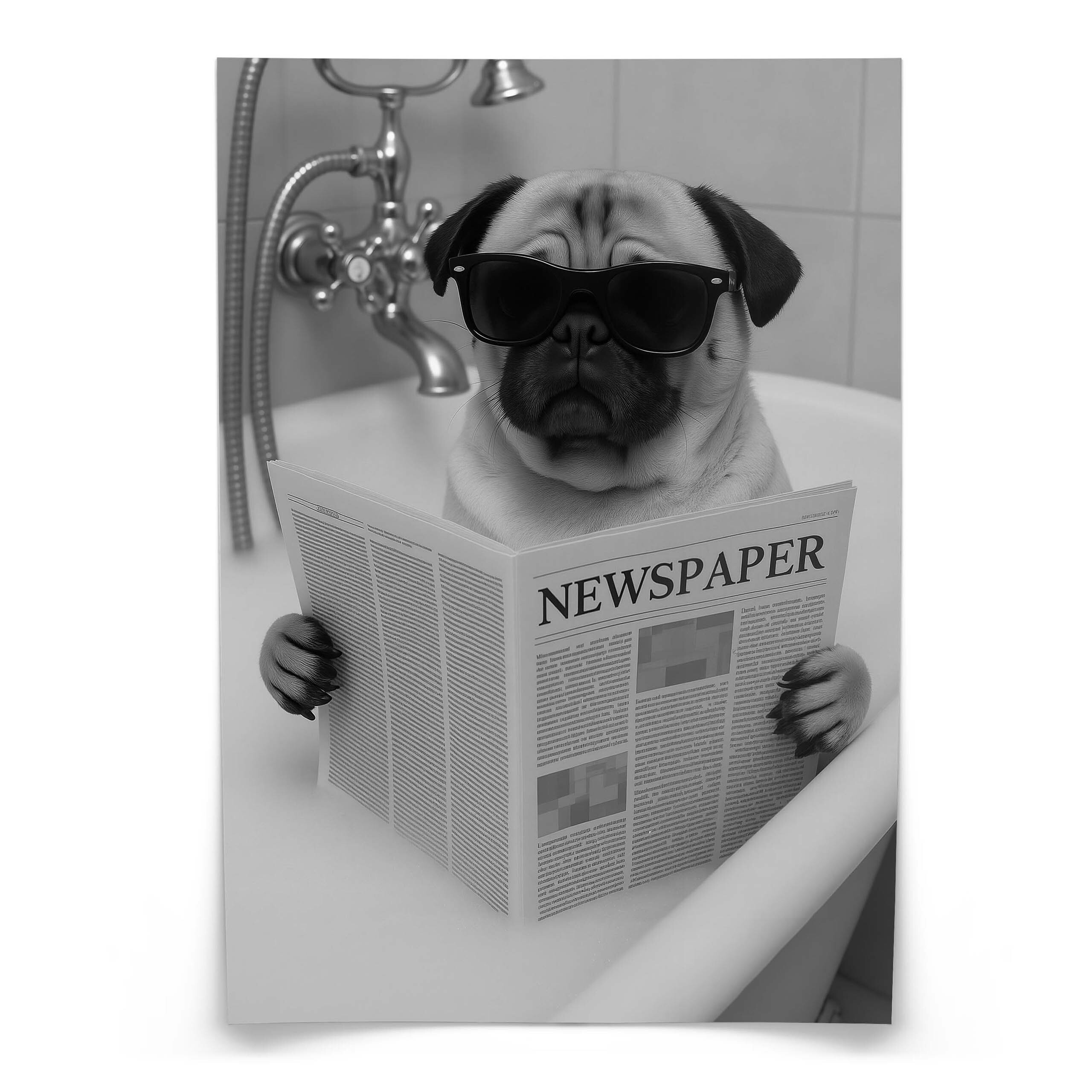 Plakat Mops we wannie 20x30cm