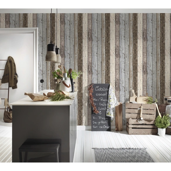 Vliestapete »Best of Wood´n Stone«, mehrfarbig, strukturiert, für Feuchträume geeignet